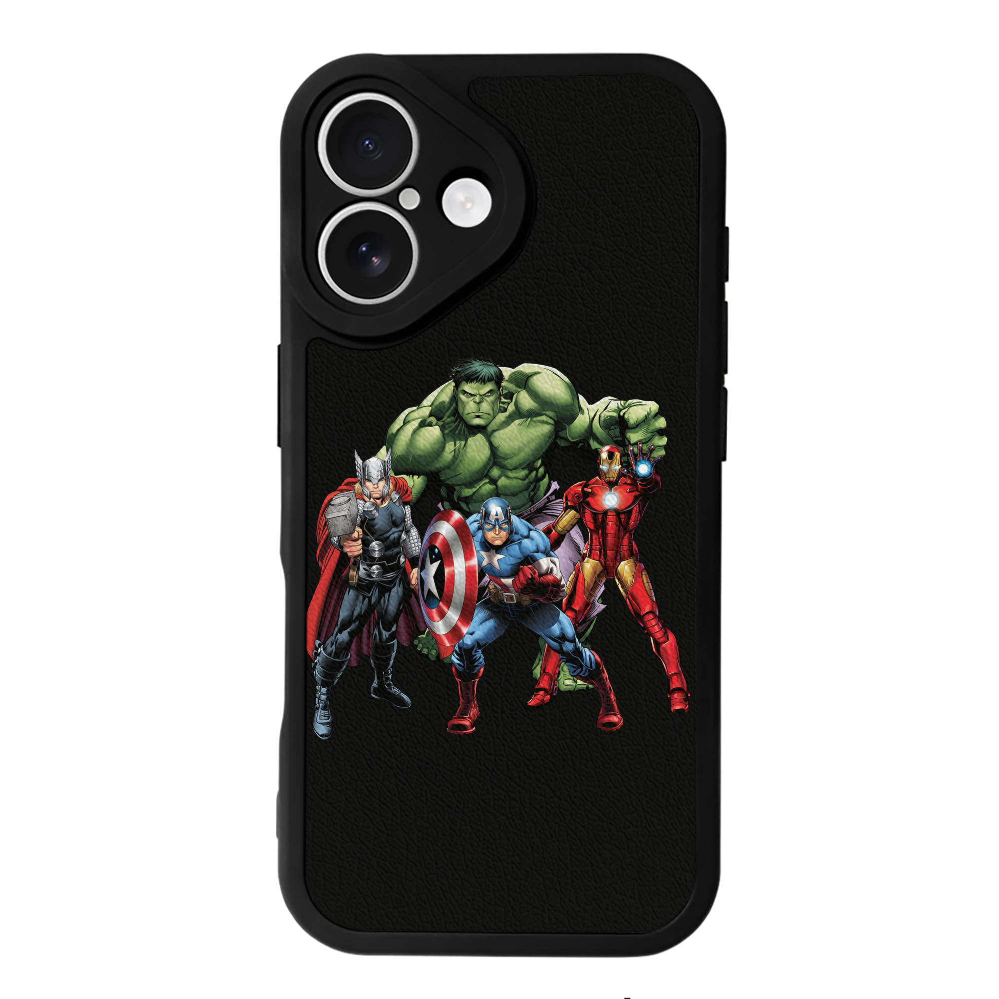 （画像用） アベンジャーズ The Avengers 【iPhone 16シリーズ対応】シリコンスマホケース（レザー調） 材質：シリコン
